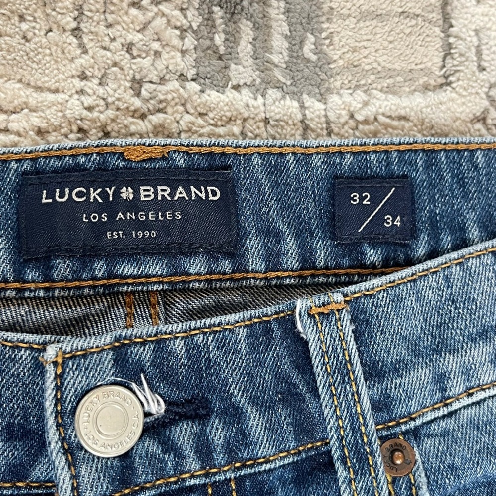 Lucky Brand Men’s Slim Straight Jeans - Blue Denim - Picture 7 of 13
